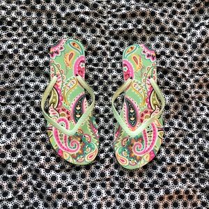 Vera Bradley Flip Flops (“Large” Size, aka US9-10)